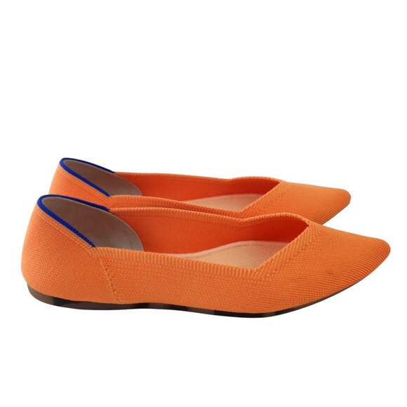 Rothy's The Point Tangerine Orange Ballet Flats Shoes - Picture 2 of 8